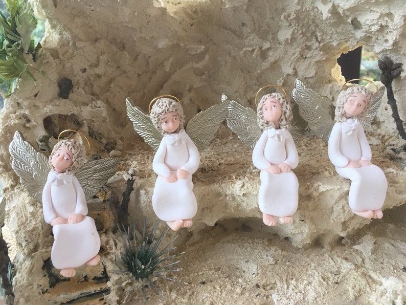 Ange santon crèche de Noël Fabrication artisanale fimo | Etsy