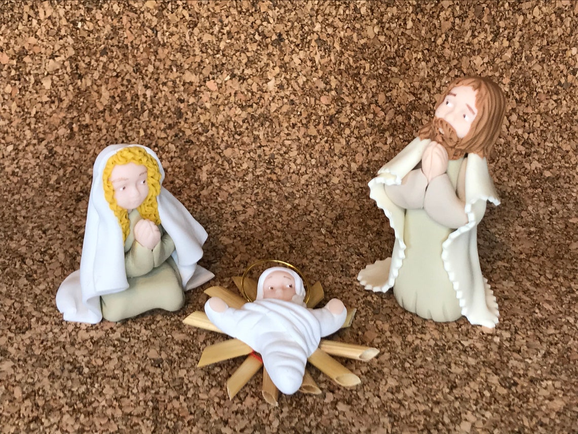 Nativité santons Marie Jésus Joseph crèche de Noël Etsy