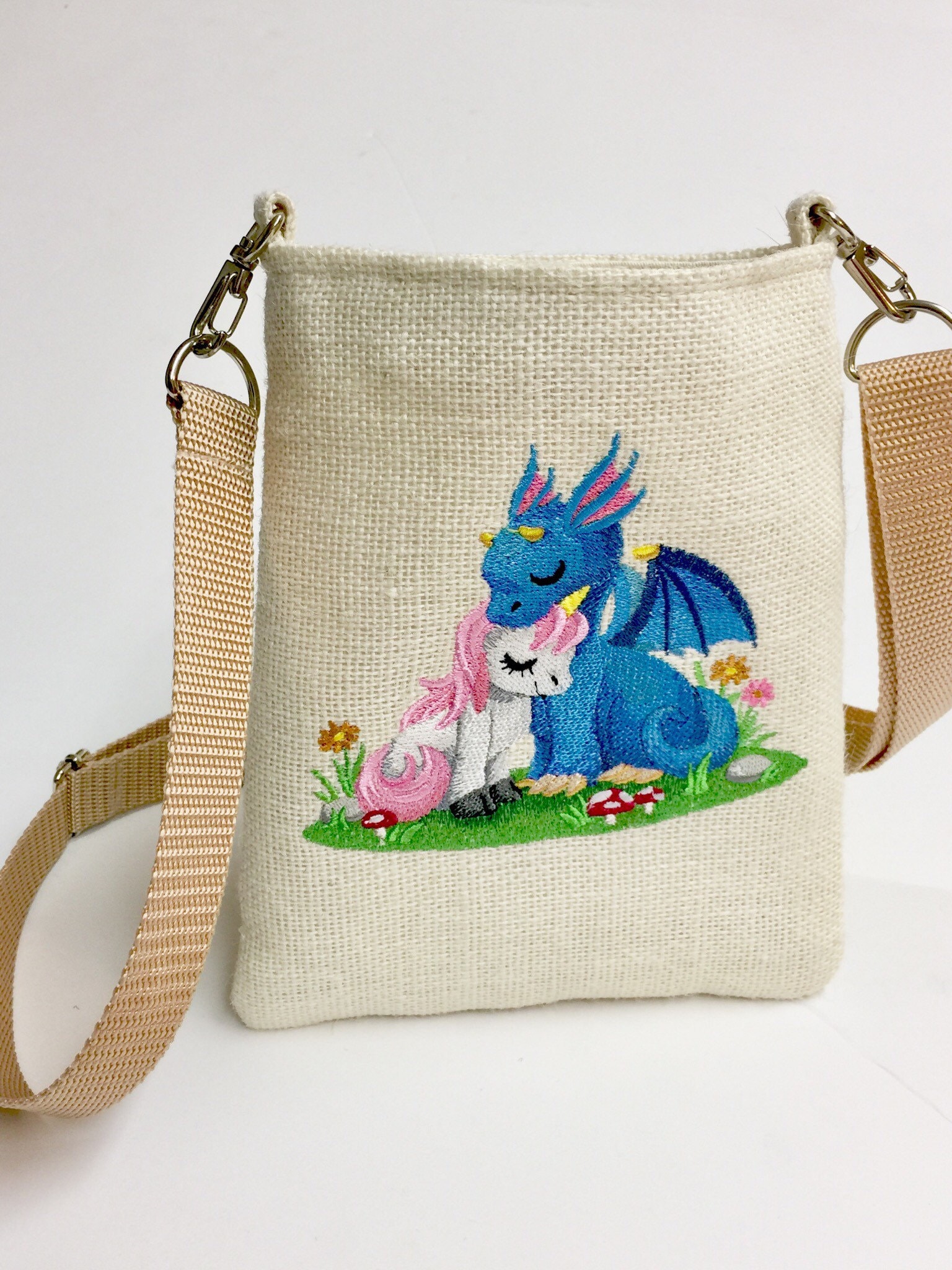 Unicorn Dragon Girls Bag Mini Tote Colored Burlap Bags Etsy