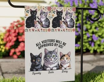 Custom Cartoon Pet Portrait Garden Flag, Personalized House Banner