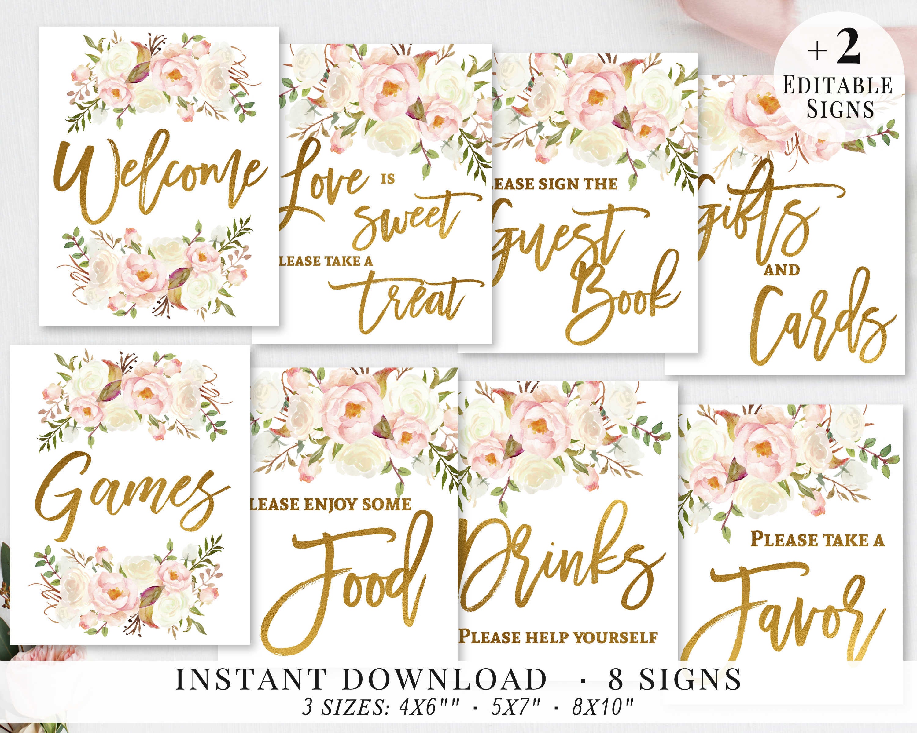 Bridal Shower Signs Set Printable Bridal Signs Bundle Bridal - Etsy