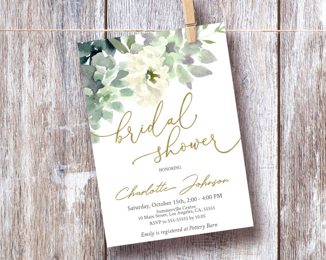 Bridal Shower Invitation Printable Editable Template - Etsy