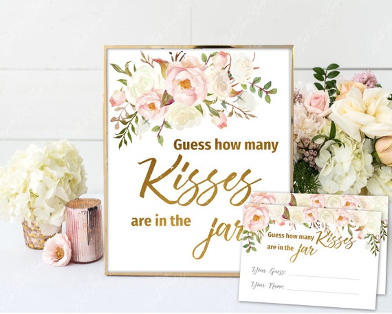 Wager How Lots of Kisses Activity, Kisses inside the Jar, Signal + Playing cards Printable, Bridal Shower Video game, Gold Blush Ivory Watercolor Floral, BG02 photograph regarding Guess Who Cards Printable identify Wager How Plenty of Kisses Activity, Kisses in just the Jar, Indicator + Playing cards Printable, Bridal Shower Sport, Gold Blush Ivory Watercolor Floral, BG02