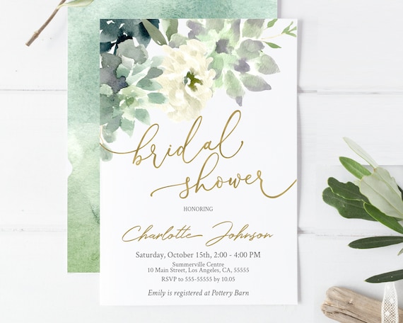 Bridal Shower Invitation Printable Editable Template | Etsy
