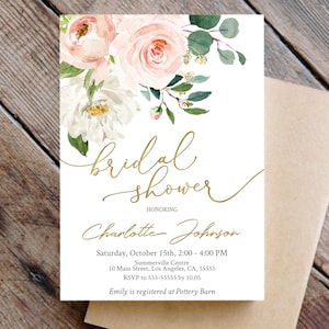 Bridal Shower Invitation, Printable Template, Bridal Shower Invite ...