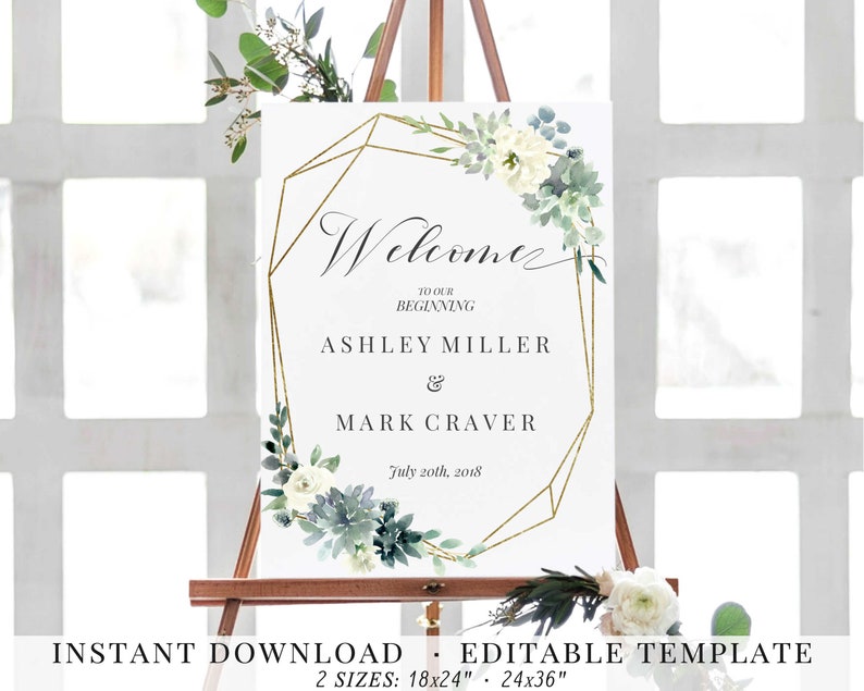 Wedding Welcome Sign Printable Template Editable Wedding - Etsy