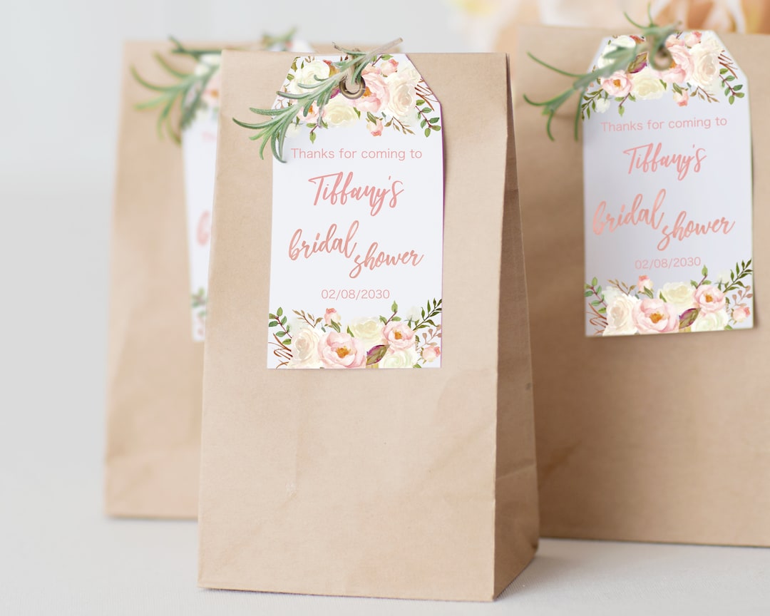 Bridal Shower Favor Tags Printable Gift Tags Editable - Etsy