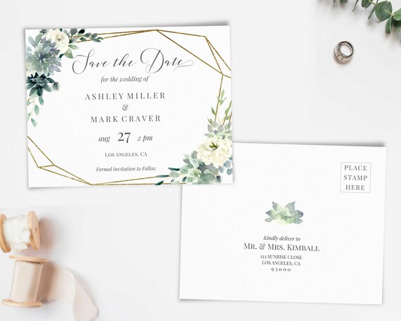 Save The Date Invitation Wedding Announcement Printable Diy Etsy