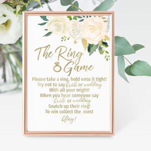 The Ring Game Sign Printable Bridal Shower Games Don't - Etsy
