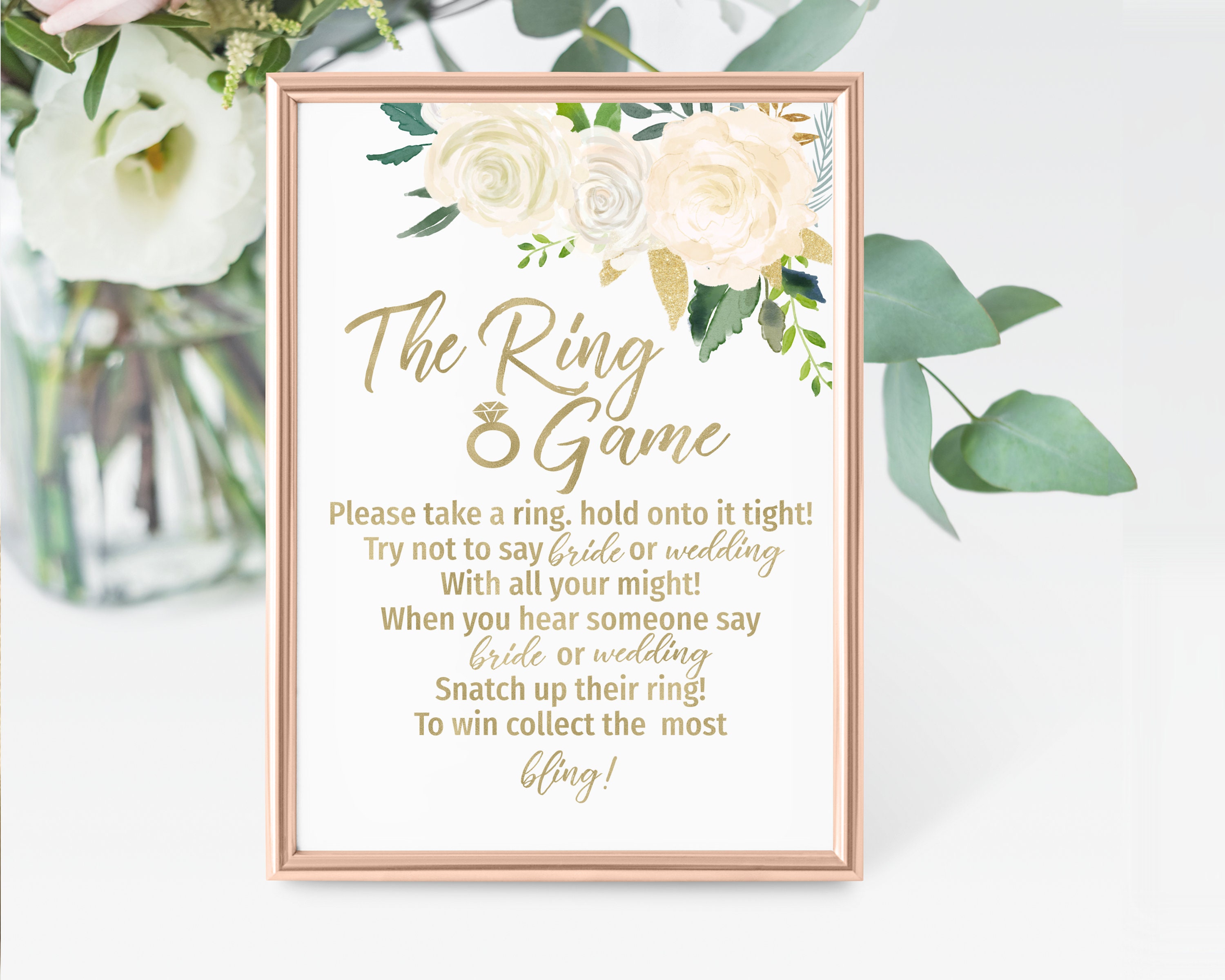 The Ring Game Sign Printable Bridal Shower Games Don't | Etsy