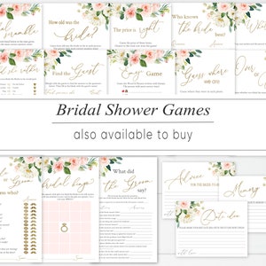 Bridal Shower Welcome Sign, Bridal Sign Printable, Rustic Blush Floral Gold, Dusty Rose, Wedding Party, Editable Template, BG25 image 6