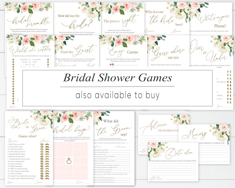 Bridal Shower Welcome Sign, Bridal Sign Printable, Rustic Blush Floral Gold, Dusty Rose, Wedding Party, Editable Template, BG25 image 6