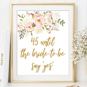 Blush Floral Bridal Shower Sign: Editable Template (Digital Download)