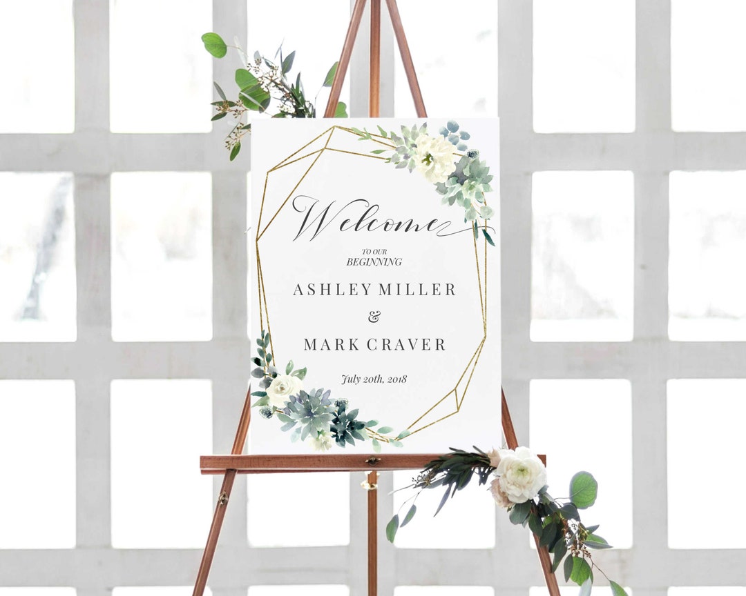 Wedding Welcome Sign Printable, Template Editable Wedding Sign ...