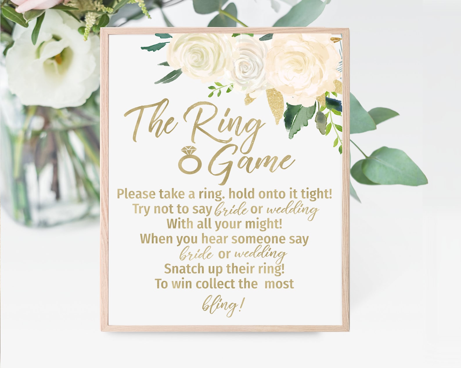 The Ring Game Sign Printable Bridal Shower Games Don't - Etsy