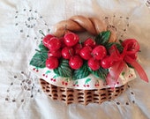 Basket of artisanal cherries in salt paste