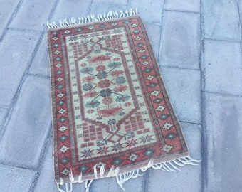 Alfombra Oushak Oversize, 2.4x3.8 pies Vintage Handmade Decorative Oushak Rug, Home Decor Oriental Rug Carpet, Persian Boho Office Rug Rug