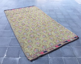 Alfombra Oushak 8.9x4.11feet Vintage Mute Orange Blue Rug Distressed Rug Alfombra turca Alfombra de gran tamaño Alfombra sobresalgada