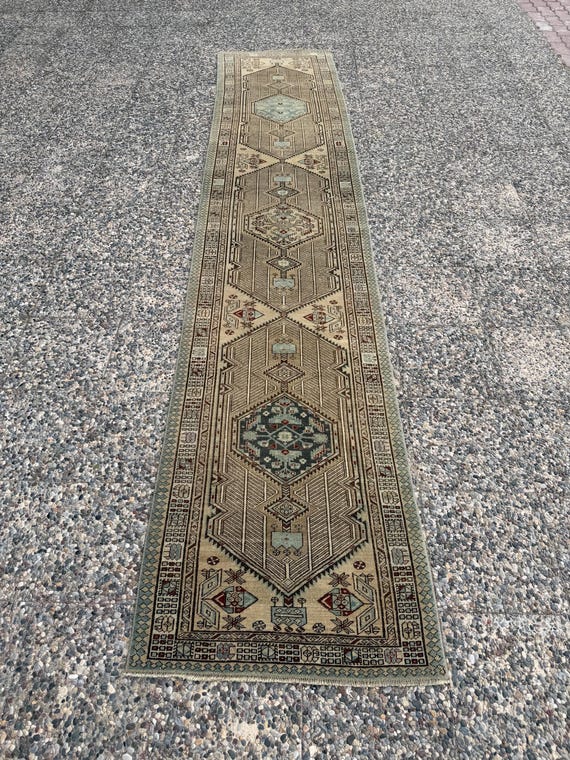 Oushak runner rug, turkish rug, 14.8x3 feet  oushak rug perisan runner.Hallway runner rug