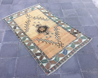 Oushak Tappeto Vintage Tappeto Turco Tappeto Vintage Kilim Tappeto Pavimento Tappeto Turco Tappeto Area Tappeto Anatolian Tappeto Handmede in lana 5.0x3.2feet