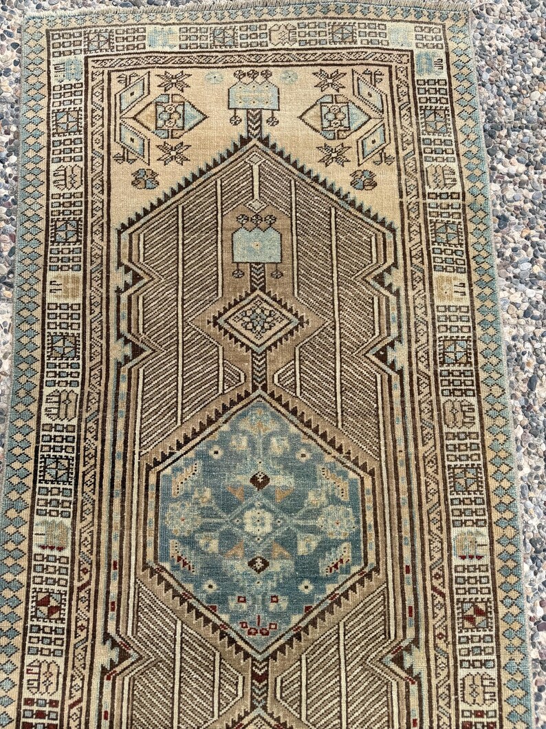 Oushak runner rug, turkish rug, 14.8x3 feet oushak rug perisan runner.Hallway runner rug image 5