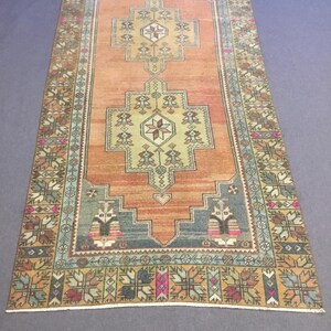 Vintage Rug, Turkish Rug, Vintage Turkish Rug, Area Rug, Oushak rug,Area rug, Handmade Wool Rug, 7.8x 3.9Feet