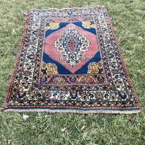 Oushak rug,Turkish Old West Anatolian Vintage Carpet Rug 6.2X4.1Ft