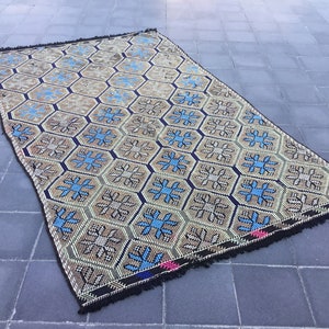 Oushak Rug,Vintage Rug,Turkish Rug,Area Rug,Home Living,Large Rug,Anatolian Rug,Turkish Carpet,Floor Rug,Fashion Rug 8.11x5.5feet
