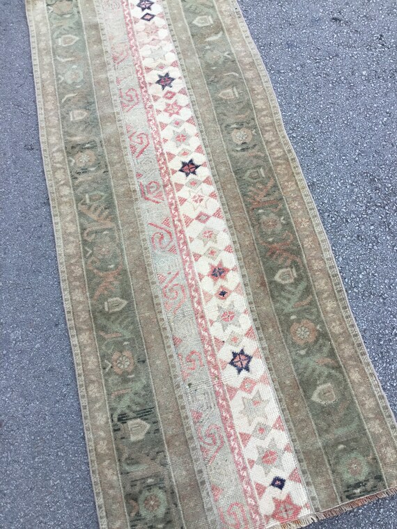 Oushak runner tug,Turkish rug,Vintange runner rug,hallway runner rug