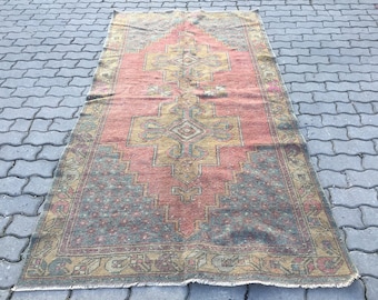 Tapete OUSHAK, tapete Oushak vintage 8,10x4,5 pés, tapete turco, tapete de área, tapete turco, tapete oushak turco, tapete de lã Handmede