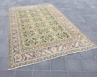 Oushak Rug, Vintage Rug, Turkish Rug,Vintage Oushak rug,6.10x9.4feet,Floor Rug,Vintage Turkish Rug Vintage Rug,Handmade Wool  Rug