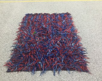 Long Pile Kilims Tulu Kilims Kilim Dark Kilim Rug Turkish Vintage Rug Organic Kilim Wool Kilims 5.1x4.0feet