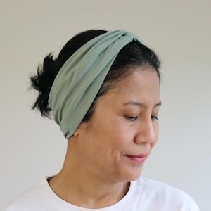 Bandeau à nœud sur le devant - Bandeau menthe poudrée pour yoga et usage quotidien