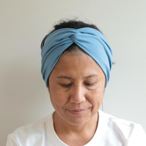 Boho knotted headbands for women, Wide stretchy cotton turban, Hippie wide head cover, Nonslip adult bandana, Yoga hairband, Hair wrap