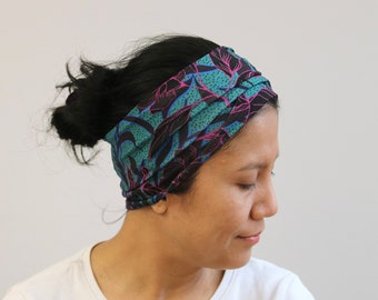 Jungle Print Wide Headband For Women, Soft Jersey Wide Headband, Women Soft Headwrap, Bohemian Headband, Hippie Headband, Haarband