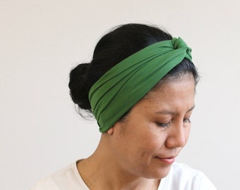 Sap- Green Twist Headbands For Women, Twisted Headwrap, Adult Twist Headband, Twist Headband, Stretchy Jersey Cotton Headband, Hair Band