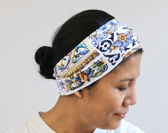 Wide Headbands For Women, Jersey Cotton Hippie Headband, Print Stretchy Jersey Cotton Headband, Yoga Headband, Bohemian Headband, Hairband