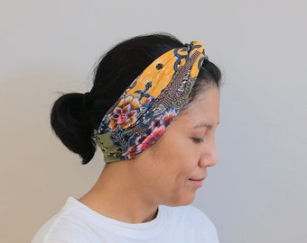 Fasce per capelli twist con stampa batik per donne, bandana twist per adulti morbida ed elastica, turbante hippie, fascia per la testa bohémien, fascia da viaggio, regalo da donna