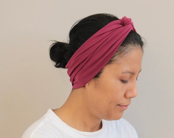 Bordeaux Twist Headband For Women, Jersey Cotton Headband, Women Headband, Stretchy Headband, Twisted Headwrap, Bordeaux Twist Headband