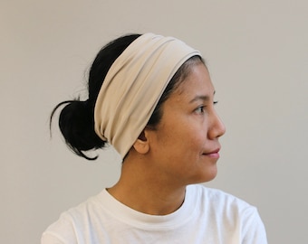 Sand Wide Headbands For Women, Sand Wide Headband, Wide Yoga Headband, Turban Headwrap Women, Stretchy Headband, Bandana Turban Headwrap