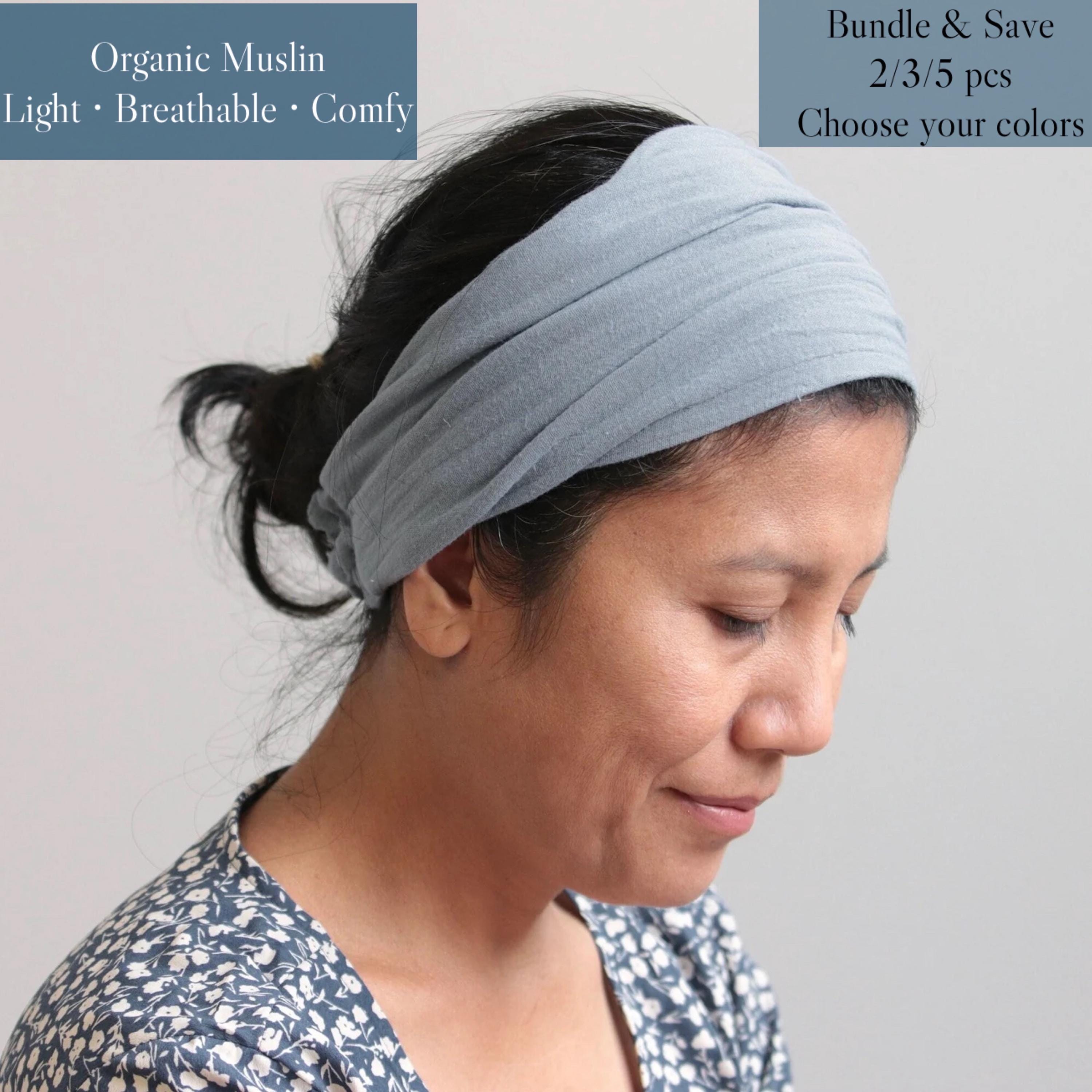 Morbide fasce Boho Hippie con nodo alla marinara per donne / Fascia intrecciata per infermiera / Fascia per capelli annodata grossa per adulti / Mandarino scuro - Italia