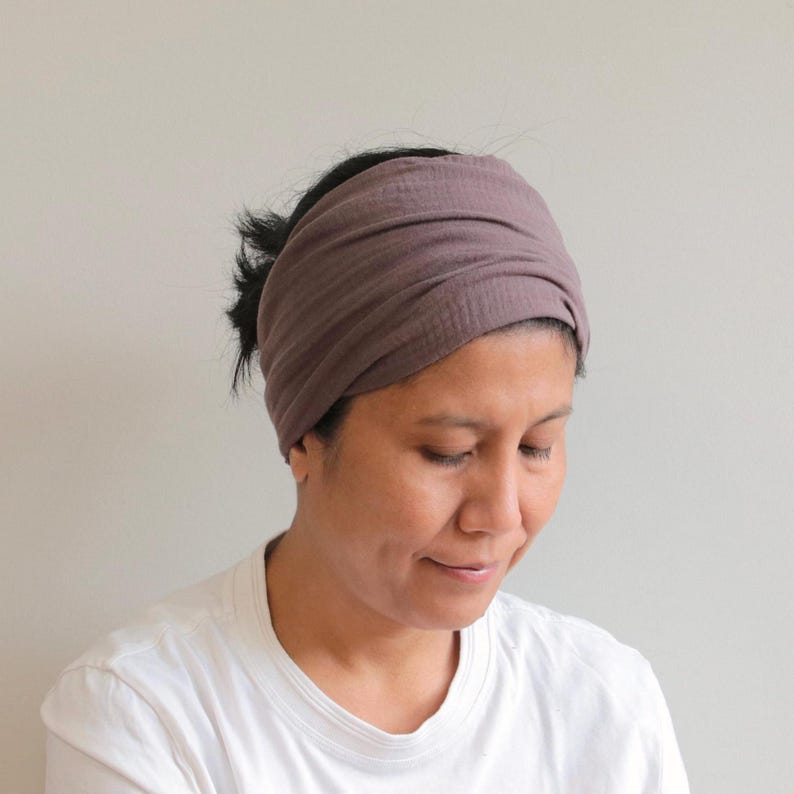 Muslin Headbands For Women, Wide Soft Headband For Women, Unisex Wide Head-cover, Muslin Man Head-wrap, Wide Turban, Double- GauzeHeadbands