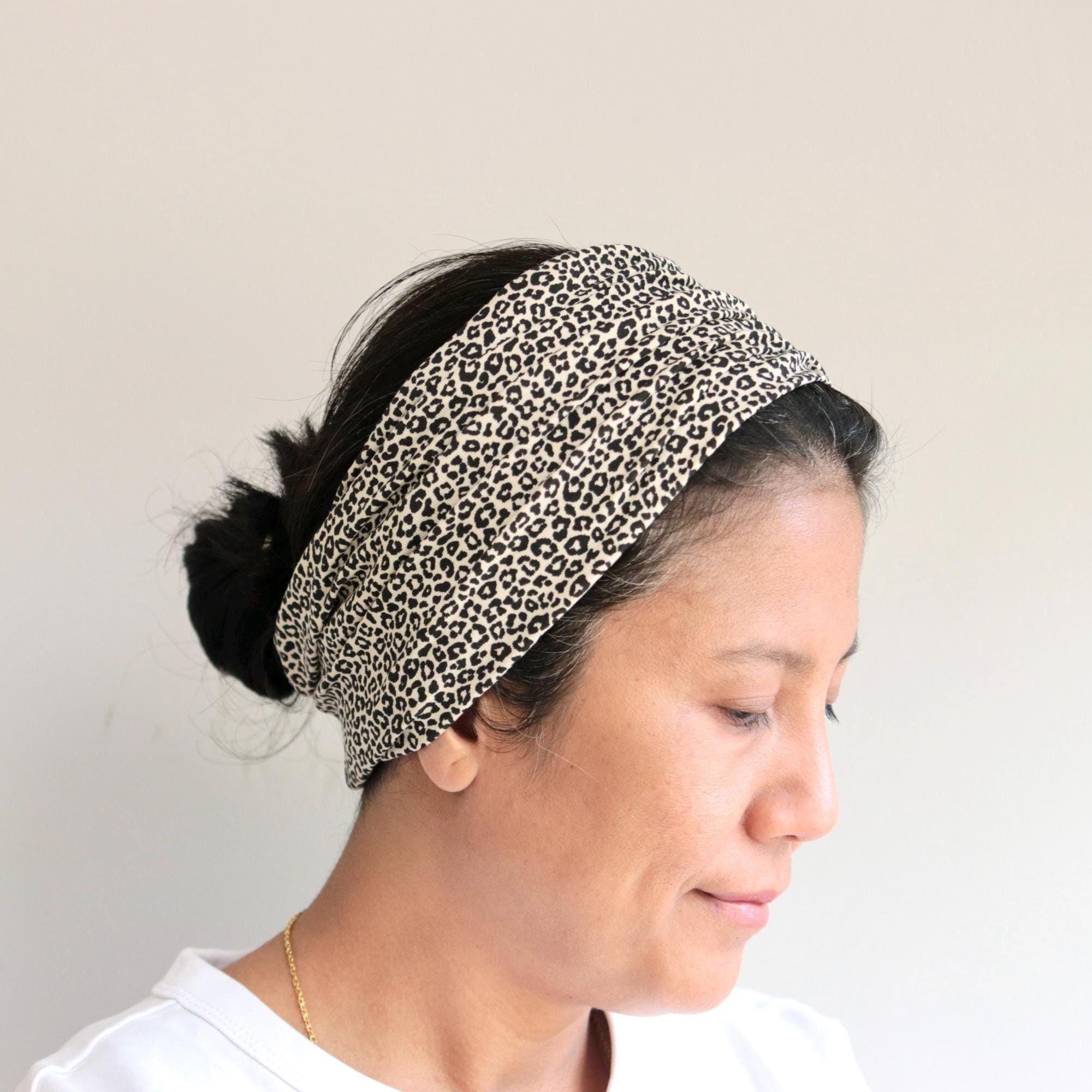 Wide Boho Headbands for Women Non-Slip Leopard Print Headwraps Yoga packs of 6 Kavya 6 Pcs Leopard Print Headbands for Women - Boho Fashion  main image 3