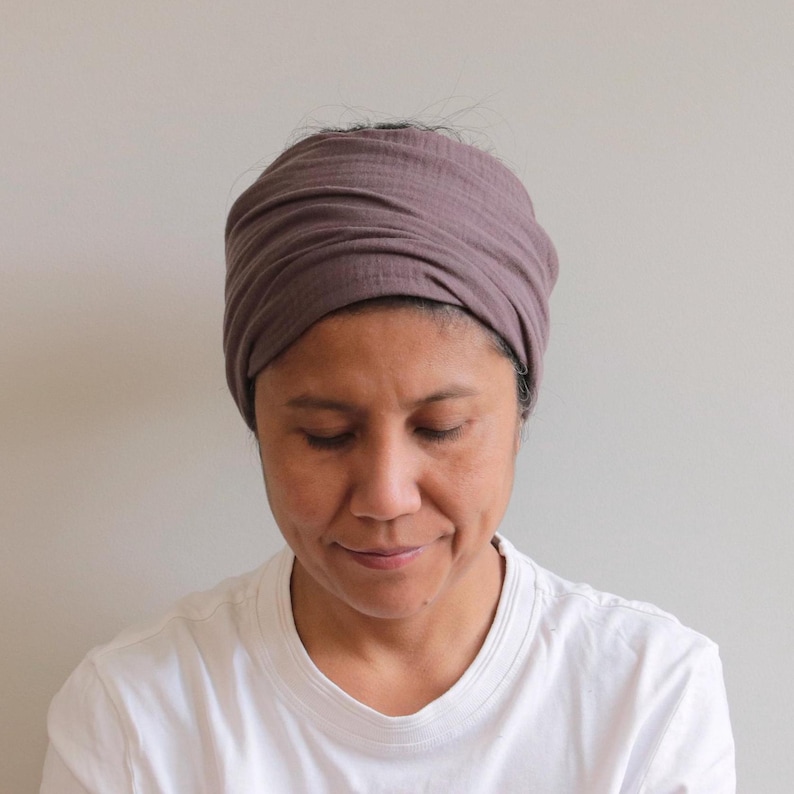 Muslin Headbands For Women, Wide Soft Headband For Women, Unisex Wide Head-cover, Muslin Man Head-wrap, Wide Turban, Double- GauzeHeadbands