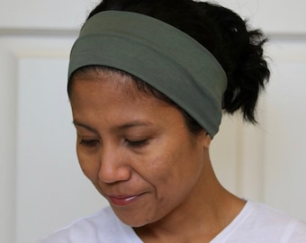 Stretchy Cotton Workout Headband, Unisex Running Head wrap, Narrow Tennis Hairband, Fitness Man Headband, Yoga Adult Bandana