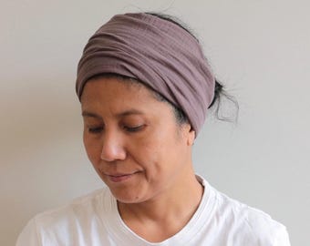 Muslin Headbands For Women, Wide Soft Headband For Women, Unisex Wide Head-cover, Muslin Man Head-wrap, Wide Turban, Double- Gauze Headbands
