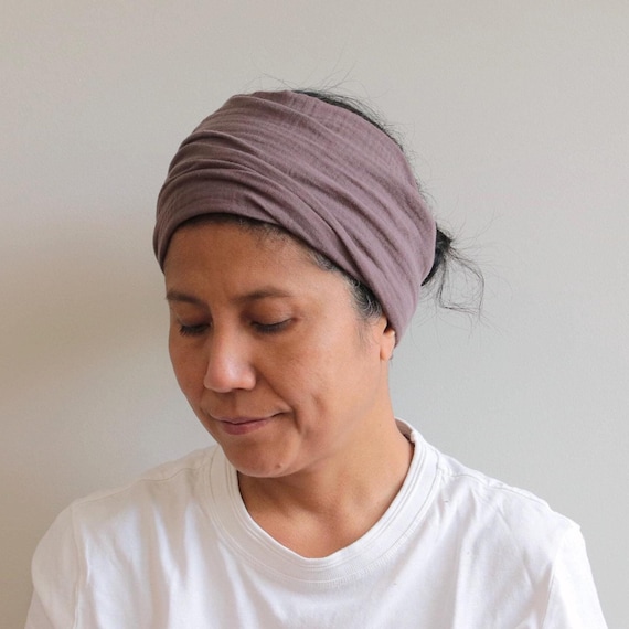 Muslin Headbands For Women, Wide Soft Headband For Women, Unisex Wide Head-cover, Muslin Man Head-wrap, Wide Turban, Double- Gauze Headbands