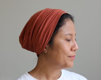 Soft Bamboo Beanie Slouchy Hat / Breathable Knit Cap / Dusty- terra Lightweight Hats / Unisex Everyday Wear Head- cover / Color Options