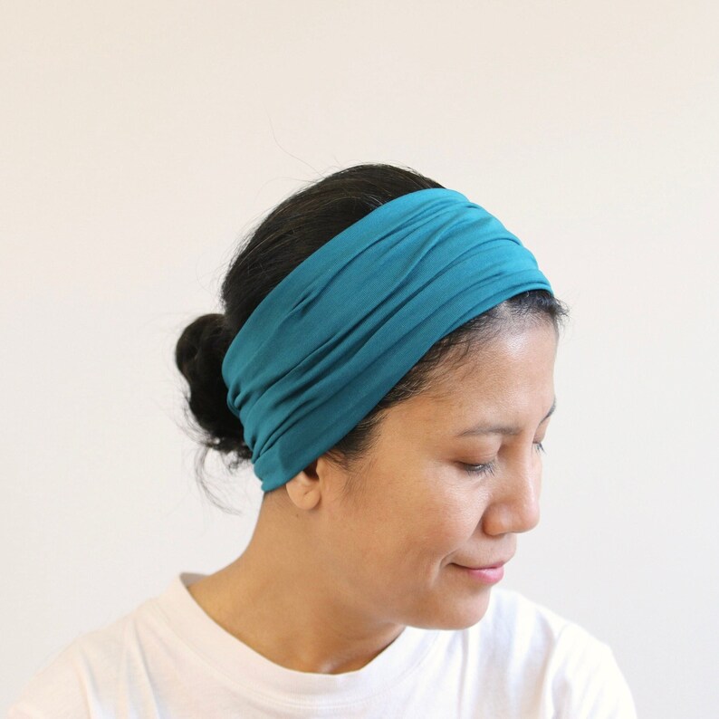 Petrol Wide Headband For Women,Petrol Headband, Wide Women Headwrap, Petrol Women Headband, Adult Headband, Wide Women Headcover, Hair Bands image 1