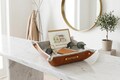 Personalized New Home Gift, Custom Leather Console Table Decor, Foyer Organizer for Mail and Sunglasses, Closing Gift from Realtor to Client product logo